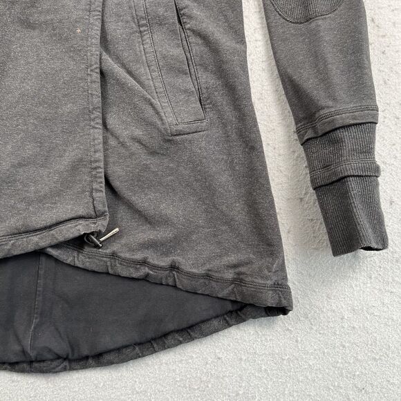 Lululemon Gratitude Wrap Heathered Dark Gray Snap Long Sleeve Collared Sweater 4 - Picture 5 of 16